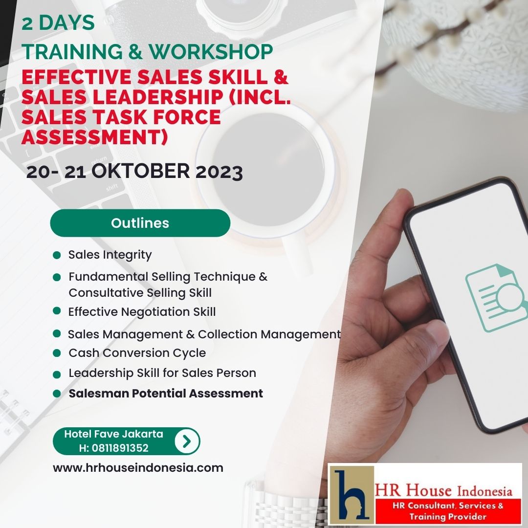 2 DAYS TRAINING & WORKSHOP FUNDAMENTAL SELLING TECHNIQUE, CONSULTATIVE ...